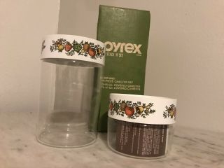 Pyrex Spice of Life Stack N See 4pc Store Canister Set Vintage 7064 - 8 2