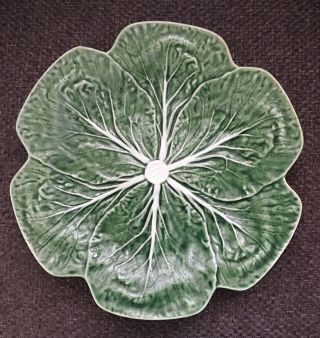 Bordallo Pinheiro Portugal Majolica Cabbage Leaf 10 1/2 " Dinner Plate Charger