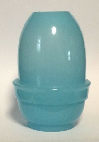 1980 Fenton Peking Blue Glass 2 Pc Fairy Light Candle Lamp Htf