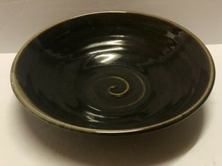 Vintage Studio Pottery Brown Swirl Bowl Centerpiece