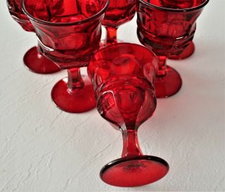 Fostoria Argus Ruby Red 6 1/2 In Stemmed Footed Goblets - Set of 6 - 2