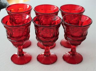 Fostoria Argus Ruby Red 6 1/2 In Stemmed Footed Goblets - Set of 6 - 3