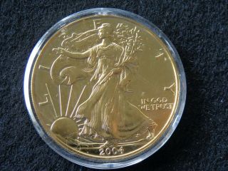 2004 24kt Gold Gilded Silver American Eagle U.  S.  Coin 1 Oz.  999 Silver
