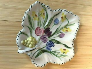 Blue Ridge China Leaf Cake Plate Hand Painted Southern Potteries Inc Usa