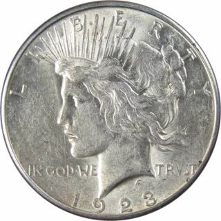 1923 S Peace Dollar Au About Uncirculated 90 Silver $1 Us Coin Collectible