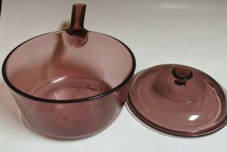 Pyrex Corning Ware Visions Cranberry Cookware 1.  5 L Liter Saucepan Pot Lid