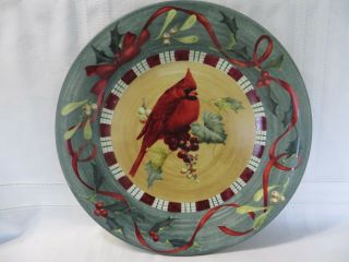 Lenox Winter Greetings Everyday Dinner Plate Cardinal Bird Christmas 10.  75 "