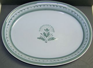 Vintage Arabia Finland Green Thistle 12 " Oval Platter