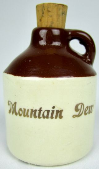 Vintage Paden City Artware - Mountain Dew Ceramic Cork Jug Souvenir - Highlands Nc