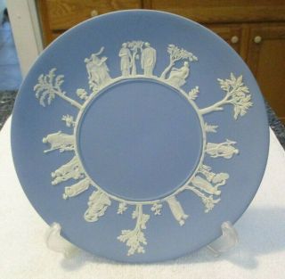 Vintage C1956 Wedgwood Jasperware Classical Motif Blue White 9 3/8 " Plate