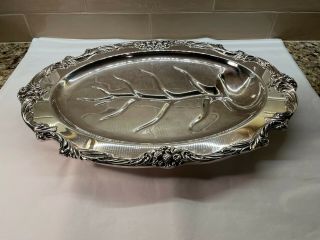 Reed & Barton King Francis Silverplate Footed Oval Meat Platter 1674