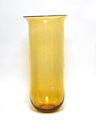 Retro Blenko Mcm Art Glass Large Amber Vase Item 8135l Ex.