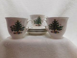 NIKKO Happy Holidays Christmas Coffee/ Tea cups and Saucers.  Set of 3 2