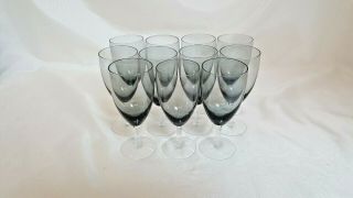 Fostoria Debutante Gray Tulip Wine Glasses 5 - 5/8  Set Of 11
