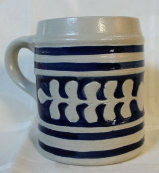 Williamsburg Approved Souvenir Mug Stoneware Salt Glaze Pottery Cobalt Colonial 2