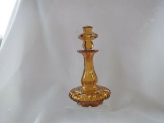 ANTIQUE VICTORIAN AMBER GLASS SCENT /PERFUME BOTTLE UNUSUAL SHAPE 5 3/4 
