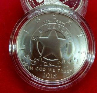 2015 P U.  S.  Us Marshalls Police Law Bu $1 Silver Commemorative Dollar Coin