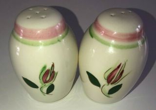 Stangl - Wild Rose - Salt & Pepper Shakers With Stoppers