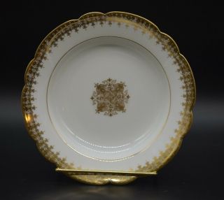 M Redon Mr Limoges Heavy Gold Scalloped 7 1/4 " Soup Bowl (special 847)