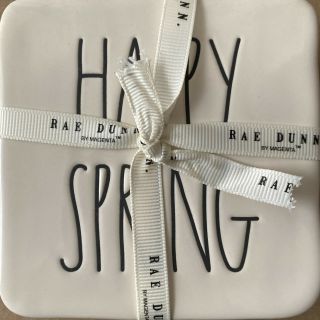 Rae Dunn Set Of 4 “happy Spring” Coasters