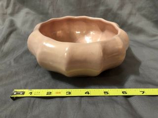 Vintage Haeger Pottery Bulb Bowl Planter Pink Shallow Ceramic Vase Usa