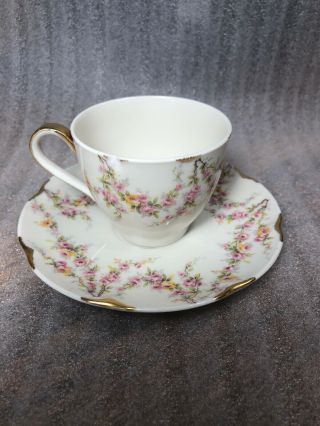 Vintage Theodore Haviland Limoges France Porcelain Tea Cup Varenne Multi Floral
