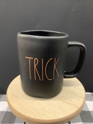 Rae Dunn Trick Or Treat Halloween Coffee Mug Black Orange Ll Double Sided 2018