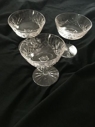 Set Of 3 Waterford Lismore Crystal Champagne Coupe Tall Sherbet 4 1/8 "