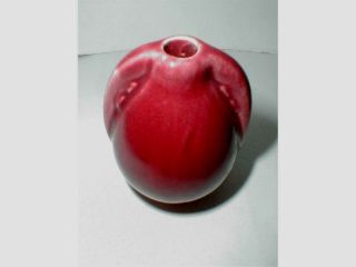 Shawnee Pottery Maroon Burgundy Red Miniature Mini 2 Handled Urn Vase 3