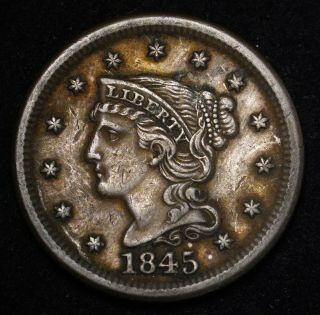 1845 Braided Hair Liberty Head Large Cent Philadelphia Early Copper Penny