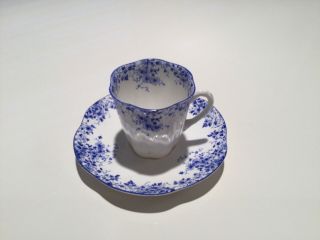 Shelly Dainty Blue Bone China Demitasse Cup And Saucer Set