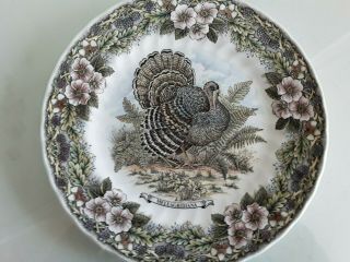 Churchill Wildlife Scenes Thanksgiving Turkey 10 " Dinner Plate Transferware