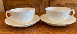Set Of 2 Wedgwood Bone China Countryware Pattern Coffee Tea Cups & 2 Saucers
