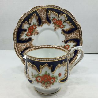 Vintage Royal Albert Crown China Teacup And Saucer Imari Style