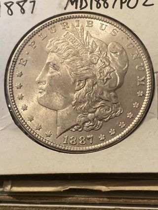 1887 Morgan Silver Dollar U.  S.  Coin