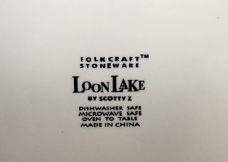 FOLK CRAFT STONEWARE Loon Lake by Scotty Z 11 