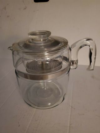 Pyrex 7759 Flameware 6 - 9 Cup Glass Coffee Pot Percolator Complete Vgc (007