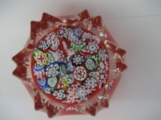 Peter Mcdougall Glass Closepack Millefiori Paperweight C/w Pmcd Cane And Label
