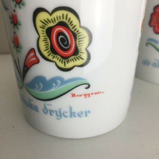 Set of 2 Berggren Swedish Kaffetaren Porcelain Mug Mid Century 2