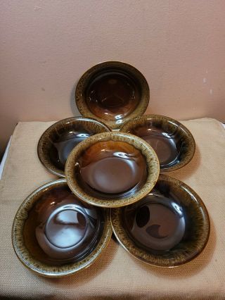Vintage Hull Pottery Oven Proof Fruit Bowl Set Of 6