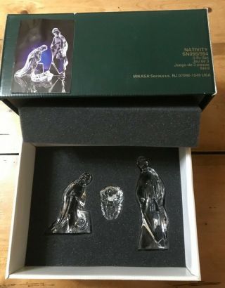 Vintage Mikasa Crystal 3 Piece Nativity Set Made in Germany SNO95/594 3