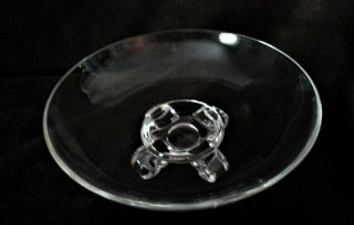 SIGNED STEUBEN CLEAR GLASS SCROLLED FEET - ALMOST PAPERWEIGHT BOTTOM - BOWL 2