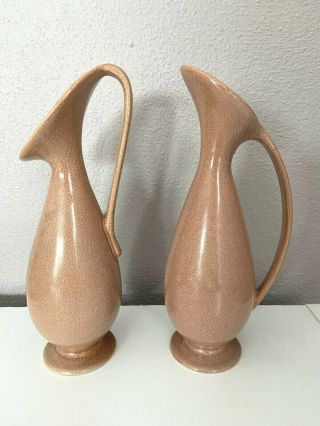 Red Wing Art Pottery Bud Vase Set Cinnamon M1511 & M1510