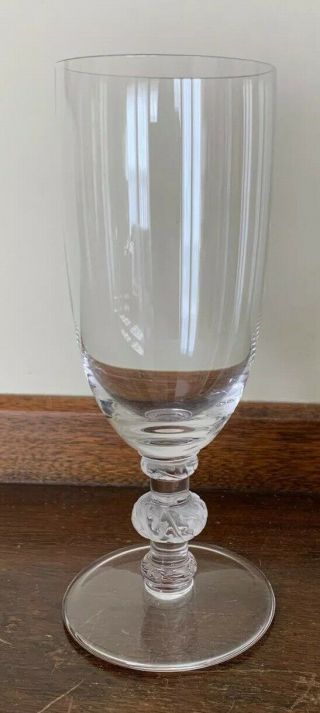 Lalique France Crystal Saint Hubert 6 ½” Fluted Champagne Glass Minty