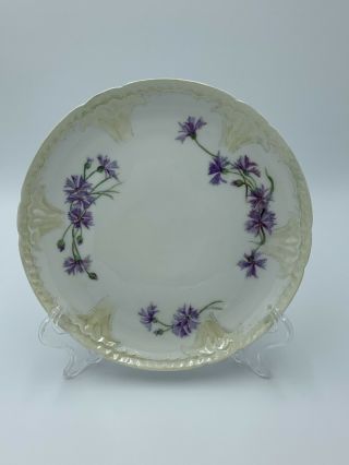 Vintage Gda Limoges France Hand Painted Lustre Plate