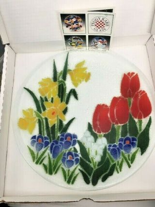Mib Peggy Karr Spring Garden Plate 11 " Flowers Tulips Daffodils Crocus