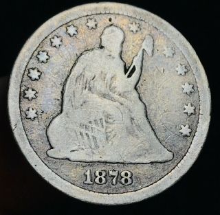 1878 Cc Seated Liberty Quarter 25c Better Detail Good Date Us Silver Coin Cc3734