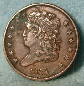 1834 Classic Head Half Cent Details United States Type Coin