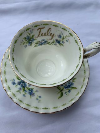 Royal Albert July Blue Forget Me Not Tea Cup And Saucer