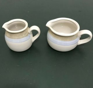2 Pc Noritake " Painted Desert " Gravy Bowl & Creamer Pitcher Stoneware 8603 Euc